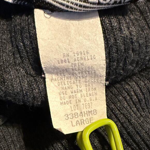 Vintage Around Town Knit Ribbed Cardigan Sweater Women's Size Large Charcoal - Picture 7 of 7